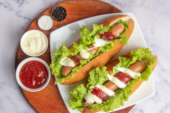 Hot Hounds Served with sauces